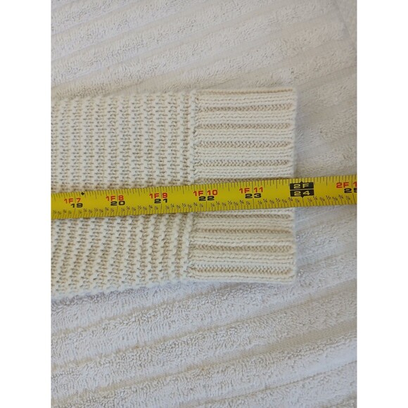 Ralph Lauren Chaps Womens Medium Black Ivory Nordic Stripe Pullover Knit Sweater - Picture 12 of 14